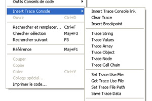 The Trace Console Insert extension for Dreamweaver helps adding Trace Console instructions.