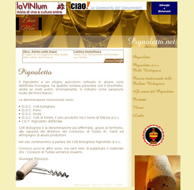 Miniature du site http://www.pignoletto.net/