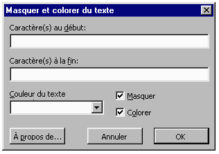 Masqueur pour Microsoft Word